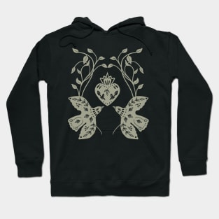 grey birds and heart Hoodie